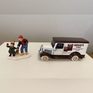 Department 56 Snow Village “Kids Love Hershey’s” 1997 2 Piece Set